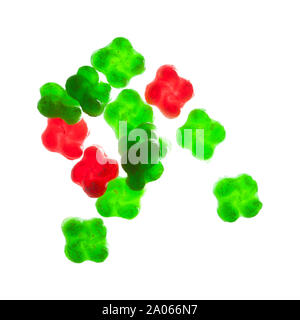 Hard Candy in forma di lauburu, basco croce isolati su sfondo bianco Foto Stock