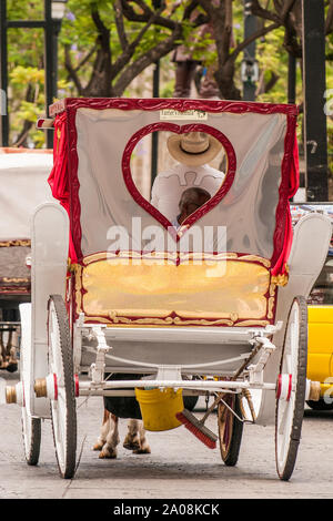 Carrozza a cavallo, Centro Storico, Guadalajara, Jalisco, Messico. Foto Stock