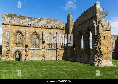 Abbazia Egglestone rovine risalenti al XII secolo nei pressi di Barnard Castle, nella contea di Durham, Regno Unito Foto Stock