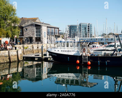 Marine associazione biologica nave di ricerca 'Sepia' in Sutton Harbour, Plymouth UK Foto Stock
