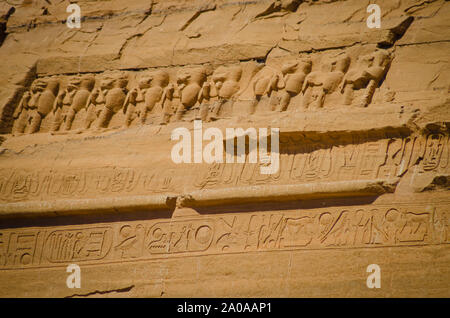 Il Tempio di Ramses II o 'Templo Mayor de Abu Simbel'. Egitto Foto Stock