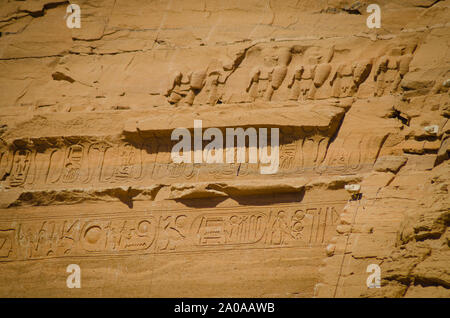 Il Tempio di Ramses II o 'Templo Mayor de Abu Simbel'. Egitto Foto Stock