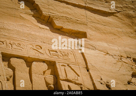 Il Tempio di Ramses II o 'Templo Mayor de Abu Simbel'. Egitto Foto Stock