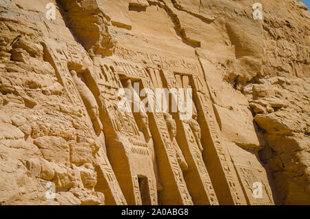 Il Tempio di Ramses II o 'Templo Mayor de Abu Simbel'. Egitto Foto Stock