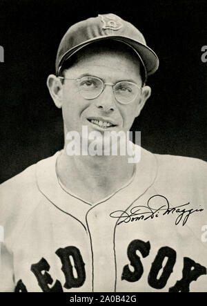 Vintage fotografia del giocatore di baseball Dom DiMaggio che ha giocato con i Boston Red Sox negli anni quaranta e 50s. . Foto Stock