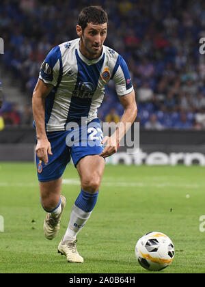 Esteban Granero del RCD Espanyol durante il match RCD Espanyol v Ferencvaros TC, della UEFA Europa League, fase di gruppo. RCDE Stadium. Barcelona, Spagna, 19 set 2019. Foto Stock