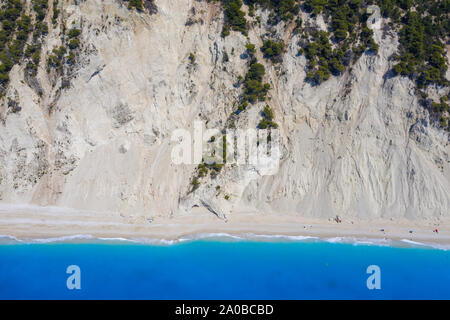 Famosa spiaggia Egremnoi in Lefkada Island, Grecia. Foto Stock