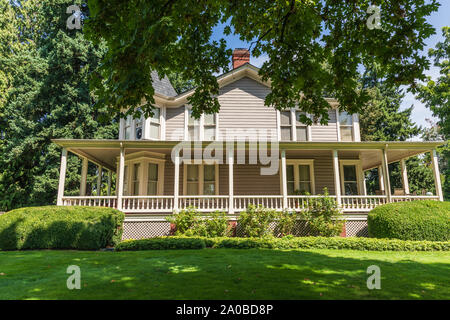 Stati Uniti d'America, nello Stato di Washington, Fort Vancouver National Historic Site. Home sulla storica degli officer di fila. Foto Stock