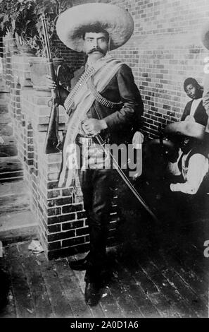 Emiliano Zapata Salazar (1879-1919), leader della rivoluzione messicana (1910-1920). Foto Stock