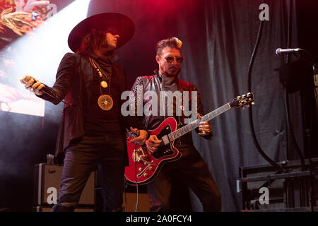 Band americana rivale figli effettuando in corrispondenza di Summerset Music & Arts Festival di Fort Langley a Langley, BC su agosto 30th, 2019 Foto Stock