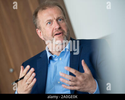 Berlino, Germania. Xviii Sep, 2019. Ingo Schiller, CFO di Hertha BSC Berlin al dpa intervista. (A DPA: Ingo Schiller: "Ci siamo impegnati per la crescita") Credito: Tom Weller/dpa/Alamy Live News Foto Stock