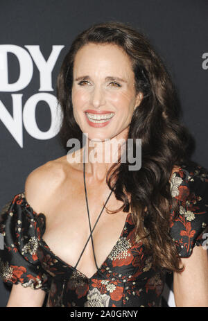 Premiere del film pronto o non dotate di: Andie MacDowell dove: Los Angeles, California, Stati Uniti quando: 20 Ago 2019 Credit: Apega/WENN.com Foto Stock