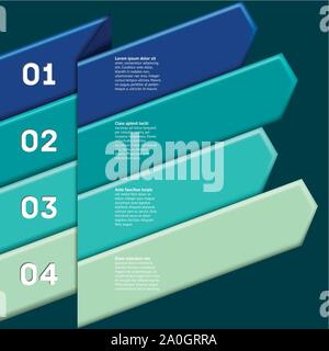 Infografico numerati con puntatori a nastro Illustrazione Vettoriale
