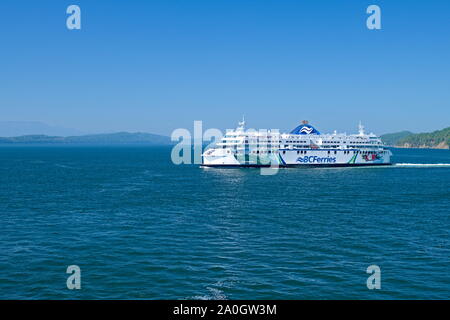 BC Ferries che attraversa il Golfo della Georgia Foto Stock