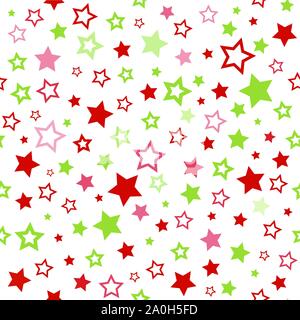 Stelle pattern. Seamless sfondo di Natale Illustrazione Vettoriale