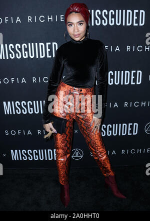 West Hollywood, Stati Uniti. Xviii Sep, 2019. WEST HOLLYWOOD, Los Angeles, California, Stati Uniti d'America - 18 settembre: Yuna arriva a Sofia Richie x Missguided Launch Party tenuto a soffietto Bootsy il 18 settembre 2019 in West Hollywood, Los Angeles, California, Stati Uniti. (Foto di Xavier COLLIN/Image Press Agency) Credito: Image Press Agency/Alamy Live News Foto Stock