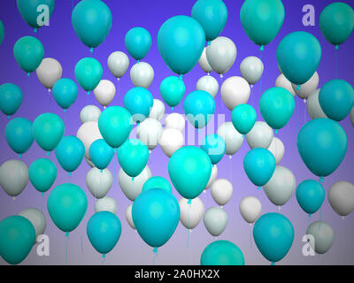 Palloncini colorati sfondo blu o uno sfondo utilizzato per le celebrazioni  di partito. Un partito di festa decorazione per il divertimento e la  celebrazione - 3d illustrazione Foto stock - Alamy