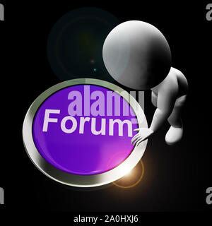 Concetto del Forum icona significa piattaforma su internet o luogo di incontro. Per il collegamento in rete e il collegamento a un gruppo - 3d illustrazione Foto Stock