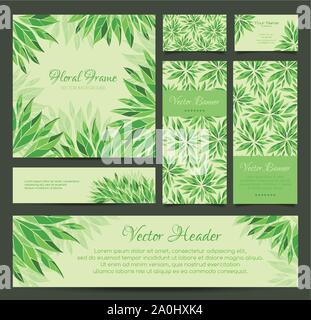 Set di banner, business card, il telaio e le intestazioni Illustrazione Vettoriale