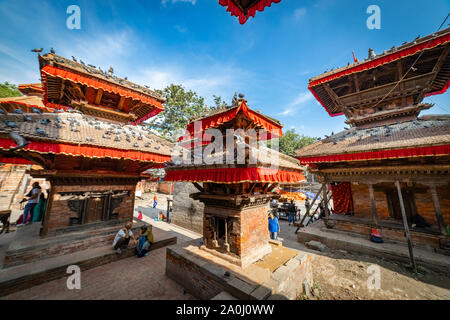 Antichi templi a Kathmandu Durbar Square in Nepal. Foto Stock