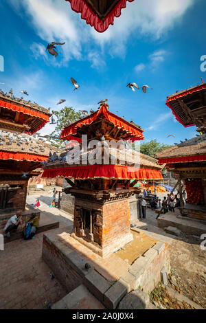 Antichi templi a Kathmandu Durbar Square in Nepal. Foto Stock