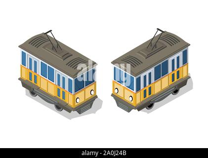 Isometrica metro tram urbano Illustrazione Vettoriale