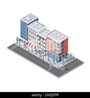 La gente in giro per la città Illustrazione Vettoriale