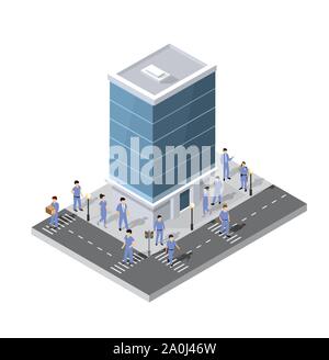 La gente in giro per la città Illustrazione Vettoriale