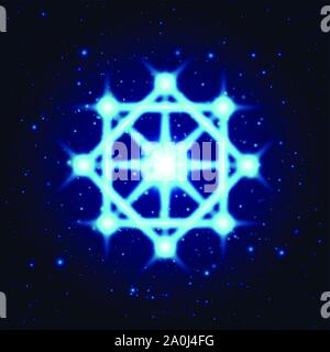 Vettore brillare blu simbolo spirituale. La Geometria Sacra Illustrazione Vettoriale