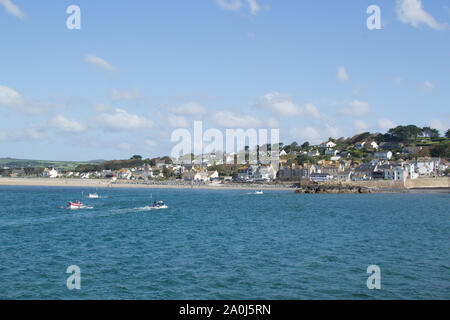 Marazion come visto da St Michael's Mount Foto Stock
