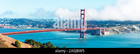 Vista del Golden Gate Bridge di San Francisco, Stati Uniti d'America Foto Stock