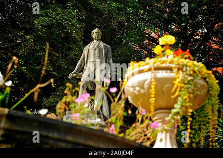 Statua di Edward Geoffrey Stanley xiv Conte di Derby in Miller Park,Preston Foto Stock