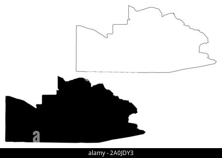 Nelle Highlands Meridionali della provincia (Stato Indipendente di Papua Nuova Guinea, PNG, Province di Papua Nuova Guinea) mappa illustrazione vettoriale, scribble sketch Sud Illustrazione Vettoriale