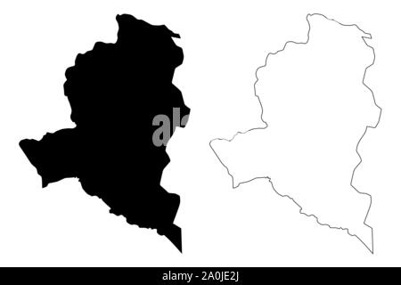 Highlands occidentali della provincia (Stato Indipendente di Papua Nuova Guinea, PNG, Province di Papua Nuova Guinea) mappa illustrazione vettoriale, scribble schizzo Wester Illustrazione Vettoriale