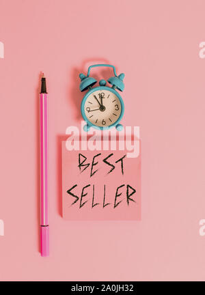 Segno di testo mostra Best Seller. Business photo il testo di una funzione o il beneficio percepito bene che rende unico metallo vintage sveglia wakeup bl Foto Stock