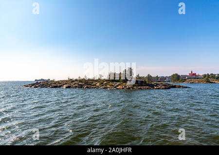 Isole nel Golfo di Finlandia vicino a Helsinki, Finlandia Foto Stock