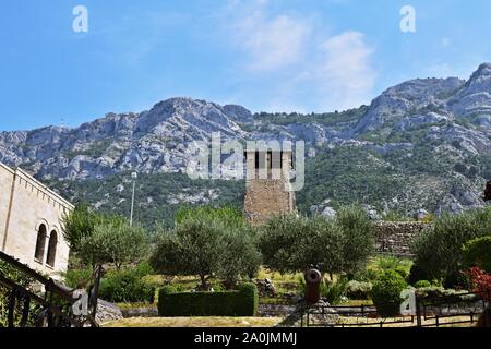 Il castello di Kruje in Albania, dettaglio Foto Stock