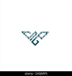 Potente Falcon astratta per logo di aviazione Illustrazione Vettoriale