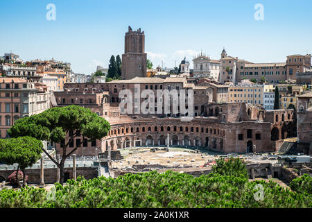 Foro Romano ad alto angolo di visione, Roma, Italia Foto Stock