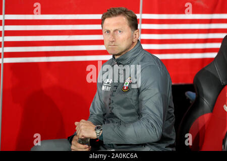 Southampton, Regno Unito. Xx Settembre 2019. Southampton manager Ralph Hasenhuttl durante il match di Premier League tra Southampton e Bournemouth presso il St Mary's Stadium, Southampton venerdì 20 settembre 2019. (Credit: Jon Bromley | MI News) La fotografia può essere utilizzata solo per il giornale e/o rivista scopi editoriali, è richiesta una licenza per uso commerciale Credito: MI News & Sport /Alamy Live News Foto Stock