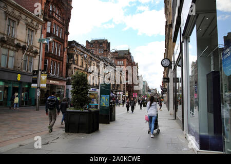 Glasgow Scozia Buchanan Street People Shopping Foto Stock