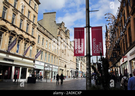 Glasgow Scozia Buchanan Street People Shopping Foto Stock
