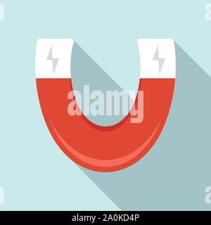 Icona del magnete. Illustrazione piana del magnete icona vettore per il web design Illustrazione Vettoriale