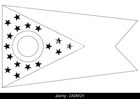 Bandiera degli Stati Uniti d'America membro Ohio illustrazione vettoriale EPS10 Illustrazione Vettoriale