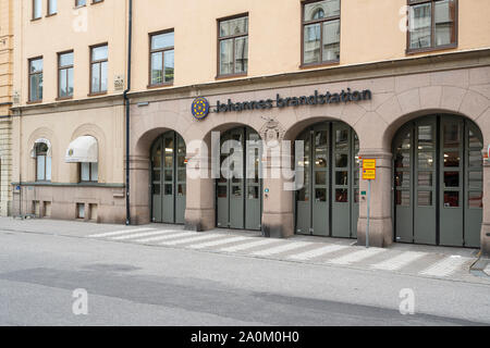 Stoccolma, Svezia. Settembre 2019. Una vista di johannes la stazione dei vigili del fuoco edificio nel centro della città Foto Stock