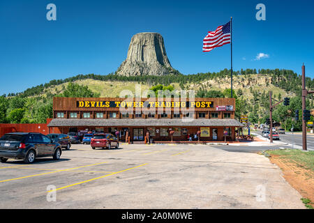 Devils Tower, Wyoming USA - Devils Tower Trading Post Foto Stock