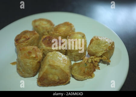 Close up, Fritte carne di granchio rotolo, Hoi Jo, carne di granchio. Foto Stock