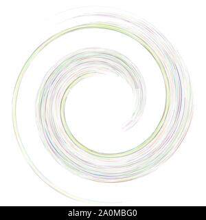 Mulinare dettagliata, elemento a spirale. Idromassaggio, whirligig effetto. Circolare e rotante linee di burst. Whirl razze radiali. Bobina, volteggiano forma astratta Illustrazione Vettoriale