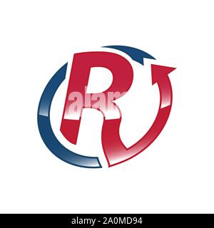 Creative lettera iniziale R logo design vector graphic concept Illustrazione Vettoriale