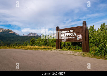 Benvenuti in Alberta, Canada Foto Stock